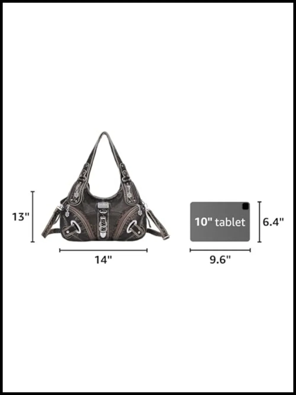 Hobo Shoulder Bag Washed PU Leather Convertible Satchel Purse Large